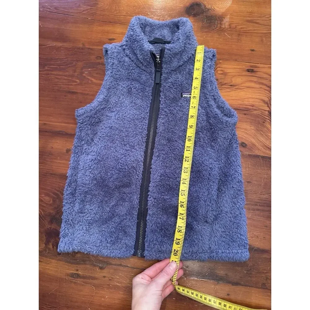 Patagonia Girls Los Gatos Sherpa Vest Jacket L (12) Smolder Blue